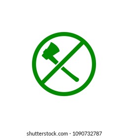 ban on cutting down trees green icon. Element of nature protection icon for mobile concept and web apps. Isolated ban on cutting down trees icon can be used for web and mobile on white background