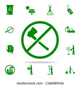 ban on cutting down trees green icon. greenpeace icons universal set for web and mobile