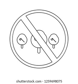 ban on cutting down trees icon. Element of Ecology for mobile concept and web apps icon. Thin line icon for website design and development, app development