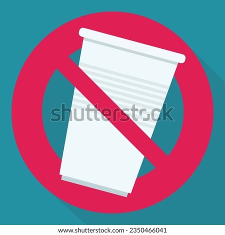 Ban on disposable plastic cups (flat design)