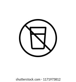 ban on drinking icon. Element of prohibition sign for mobile concept and web apps icon. Thin line icon for website design and development, app development. Premium icon