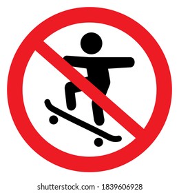 prohibición de entrada para patinadores, señalización de carreteras, icono vector