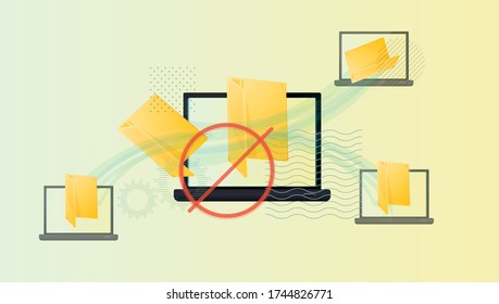 Ban on File Transfer and Sharing Platform - Abstract Illustration as EPS 10 File