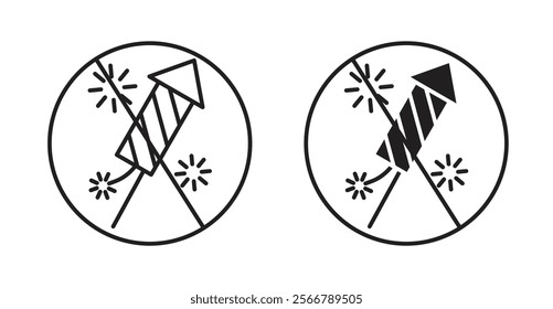 Ban on fireworks signs vector illustration pack