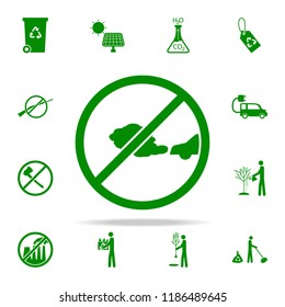 ban on gases from cars green icon. greenpeace icons universal set for web and mobile