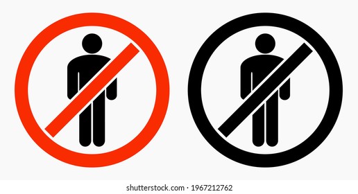 Ban on gathering people. Do not gather in groups. STOP rallies and meetings. Passage of people is prohibited. Vector icon.