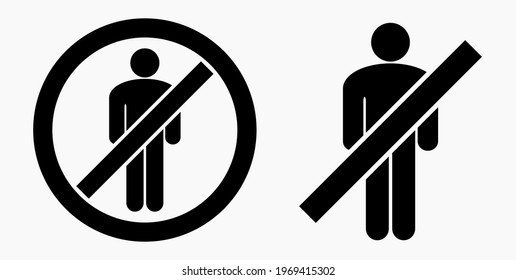 Ban on gathering people. Do not gather in groups. STOP rallies and meetings. Passage of people is prohibited. Vector icon.