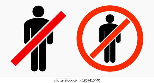 Ban on gathering people. Do not gather in groups. STOP rallies and meetings. Passage of people is prohibited. Vector icon.