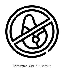 ban on meat line icon vector. ban on meat sign. isolated contour symbol black illustration
