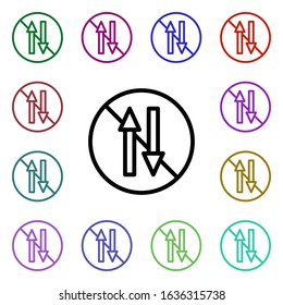 Ban on mobile internet multi color style icon. Simple thin line, outline vector of ban icons for ui and ux, website or mobile application