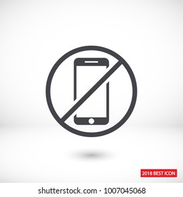 a ban on the phone icon vector