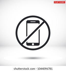 a ban on the phone icon vector