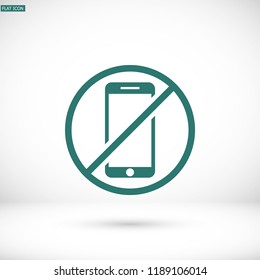 a ban on the phone icon vector