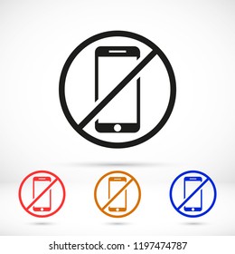 a ban on the phone icon vector