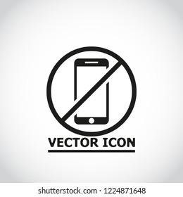a ban on the phone icon vector