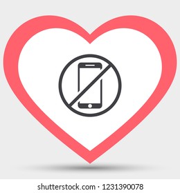 a ban on the phone icon vector