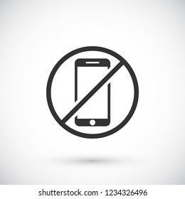 a ban on the phone icon vector
