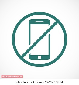 a ban on the phone icon vector