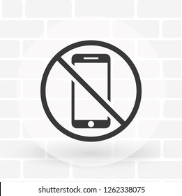 a ban on the phone icon vector