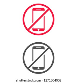 a ban on the phone icon vector