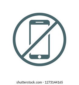 a ban on the phone icon vector