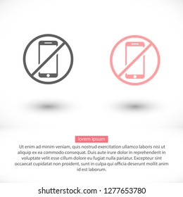 a ban on the phone icon vector