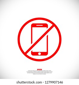 a ban on the phone icon vector