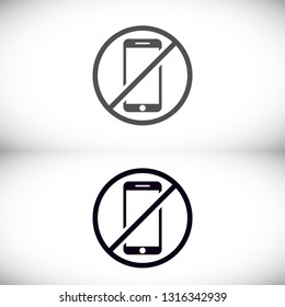 a ban on the phone icon vector