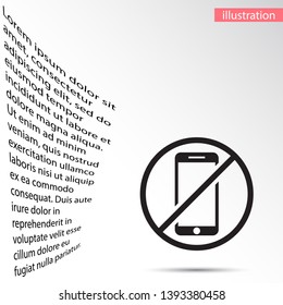a ban on the phone icon vector . Lorem Ipsum Illustration design