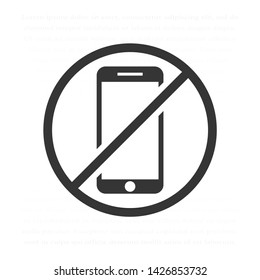 a ban on the phone icon vector . Lorem Ipsum Illustration design