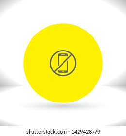 a ban on the phone icon vector . Lorem Ipsum Illustration design
