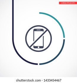 a ban on the phone icon vector . Lorem Ipsum Illustration design