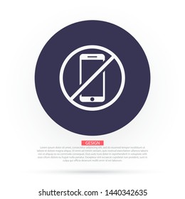 a ban on the phone icon vector . Lorem Ipsum Illustration design