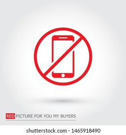 a ban on the phone icon vector . Lorem Ipsum Illustration design