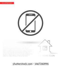 a ban on the phone icon vector . Lorem Ipsum Illustration design