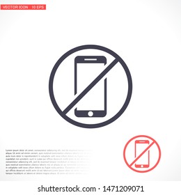 a ban on the phone icon vector . Lorem Ipsum Illustration design