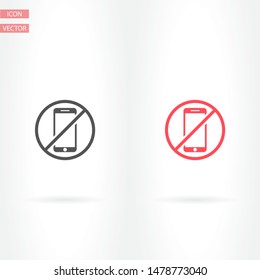 a ban on the phone icon vector . Lorem Ipsum Illustration design