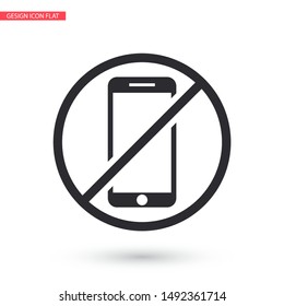 a ban on the phone icon vector . Lorem Ipsum Illustration design