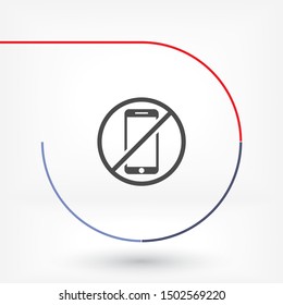a ban on the phone icon vector . Lorem Ipsum Illustration design