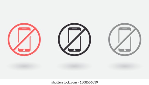 a ban on the phone icon vector . Lorem Ipsum Illustration design