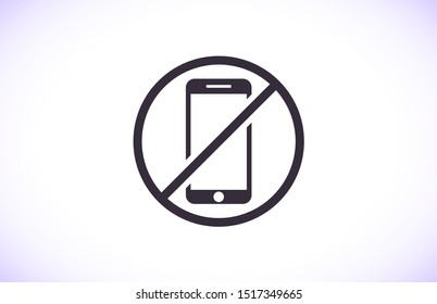 a ban on the phone icon vector . Lorem Ipsum Illustration design