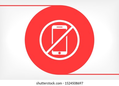 a ban on the phone icon vector . Lorem Ipsum Illustration design