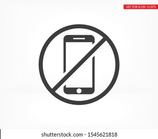 a ban on the phone icon vector . Lorem Ipsum Illustration design