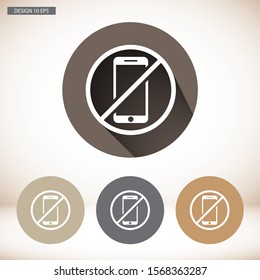 a ban on the phone icon vector . Lorem Ipsum Illustration design