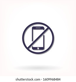 a ban on the phone icon vector . Lorem Ipsum Illustration design