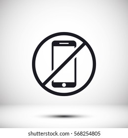 a ban on the phone icon vector