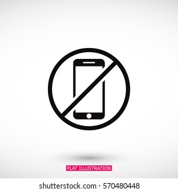 a ban on the phone icon vector