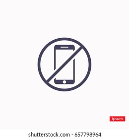 a ban on the phone icon vector