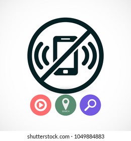 A ban on the phone  vector icon 