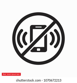 A ban on the phone  vector icon 